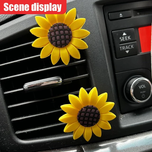 Alt view image 6 of 6 - Sunflower Air Vent Clip, Sunflower Car Air Decor, Car Air Vent Perfume Holder, Cute Car Clip Interior Air Vent Decoration, Fragrance Prensent Accessories for Women (2PCS)