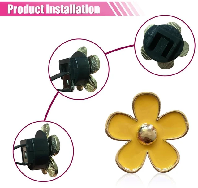 Alt view image 3 of 6 - 4PCS Daisy Air Vent Clips, Cute Flower Air Clip, Car Air Conditioning Outlet Clip, Car Diffuser Vent Clip Charm, Car Interior Decorations Accessories for Women (Yellow)