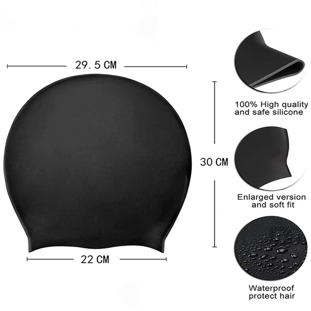 Alt view image 2 of 7 - Swimming Cap, Extra Large Swim Cap, Cover Ears Swimming Cap Bathing Hat Silicone Waterproof, with Ear Protection for Unisex Aldult Women Man