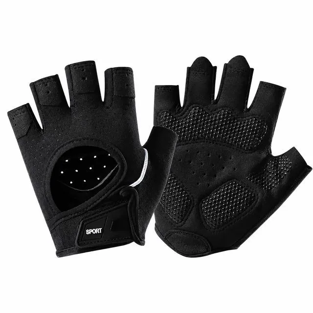 Main image of Women Gym Gloves: Workout Gloves for Gym, Cycling, Exercise, Breathable Full Palm Protection, Black
