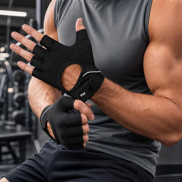 Alt view image 4 of 7 - Women Gym Gloves: Workout Gloves for Gym, Cycling, Exercise, Breathable Full Palm Protection, Black