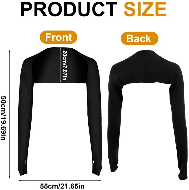 Alt view image 7 of 7 - 2Pcs Shawl Arm Sleeves, Breathable Cooling Arm Sleeves with Finger Holes for Women, Golf, Outdoor, Sports, Sun Protection (Black White)