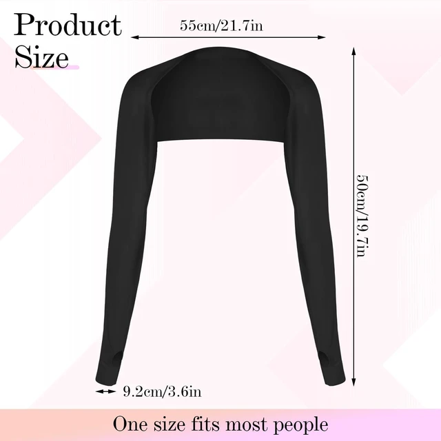 Alt view image 2 of 7 - Sun Shawl Cooling Sleeves Golf UV Protection Sun Sleeve Arm Sleeves with Finger Hole for Women (Black)
