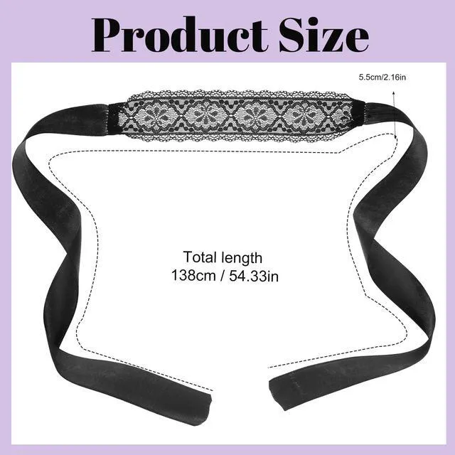 Alt view image 4 of 7 - Lace Mask Adjustable Masquerade Sleep Eye Mask Elastic Lace Eyemask (Black) | Masquerade Accessory for Women Valentine Costume Accessories
