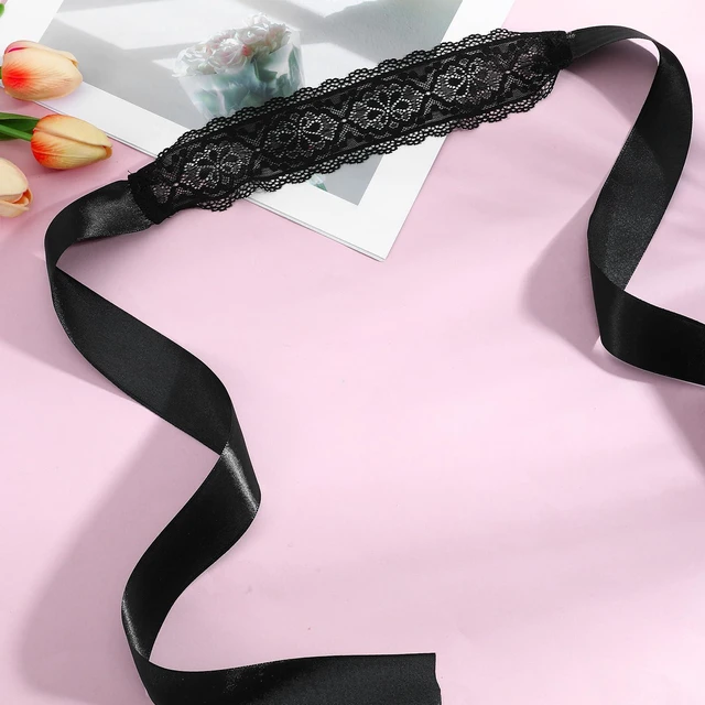 Alt view image 7 of 7 - Lace Mask Adjustable Masquerade Sleep Eye Mask Elastic Lace Eyemask (Black) | Masquerade Accessory for Women Valentine Costume Accessories