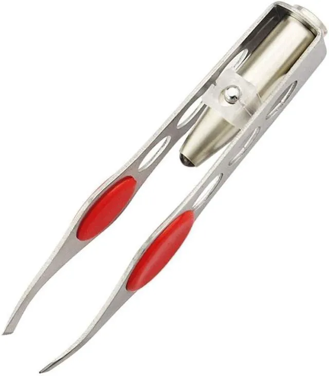 Main image of Tweezer With LED Light For Hair Removal Makeup Tool Eyebrow Eyelash Tweezers, Lash Trimmer, Round Trimmer, Brow Tools, Hair Tweezers, Ingrown For Tweezer, Tweeze, Women's