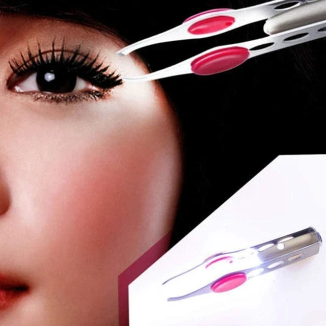 Alt view image 5 of 7 - Tweezer With LED Light For Hair Removal Makeup Tool Eyebrow Eyelash Tweezers, Lash Trimmer, Round Trimmer, Brow Tools, Hair Tweezers, Ingrown For Tweezer, Tweeze, Women's