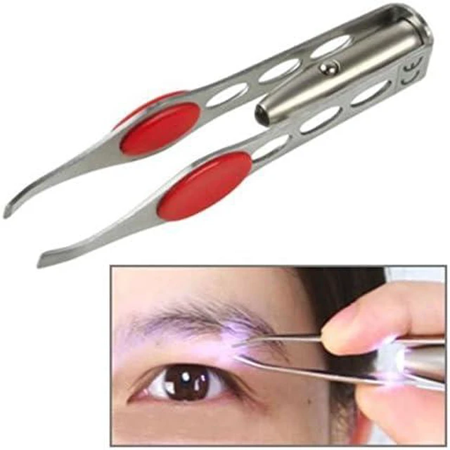 Alt view image 6 of 7 - Tweezer With LED Light For Hair Removal Makeup Tool Eyebrow Eyelash Tweezers, Lash Trimmer, Round Trimmer, Brow Tools, Hair Tweezers, Ingrown For Tweezer, Tweeze, Women's