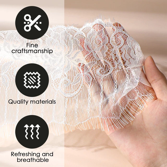 Alt view image 5 of 7 - Lace Sleep Eye Mask - White Flower Embroidery See-Through Blindfold Adjustable Eyes Covers for Women Bed Night Sleeping Time Gift