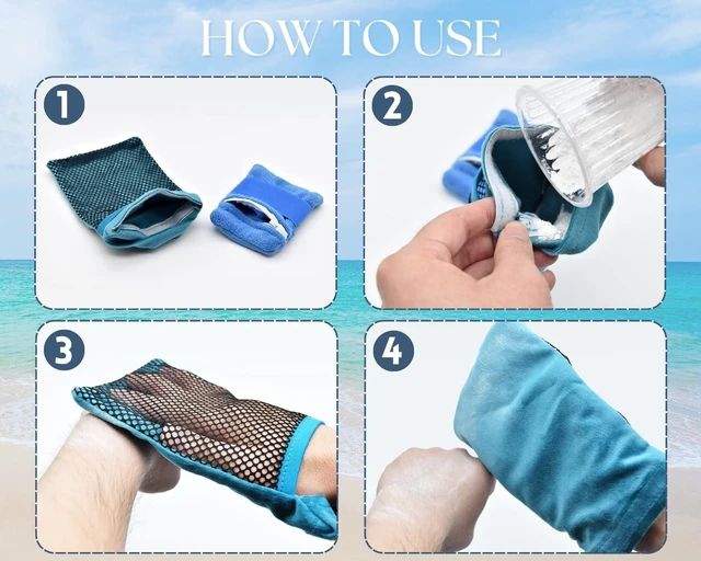 Alt view image 4 of 7 - Reusable Sand Remover Bag and Towel Bands Set Beach Accessories Must Haves Set of 5 (3 Sand Removers + 2 Towel Bands)