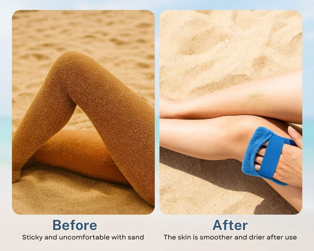 Alt view image 7 of 7 - Reusable Sand Remover Bag and Towel Bands Set Beach Accessories Must Haves Set of 5 (3 Sand Removers + 2 Towel Bands)
