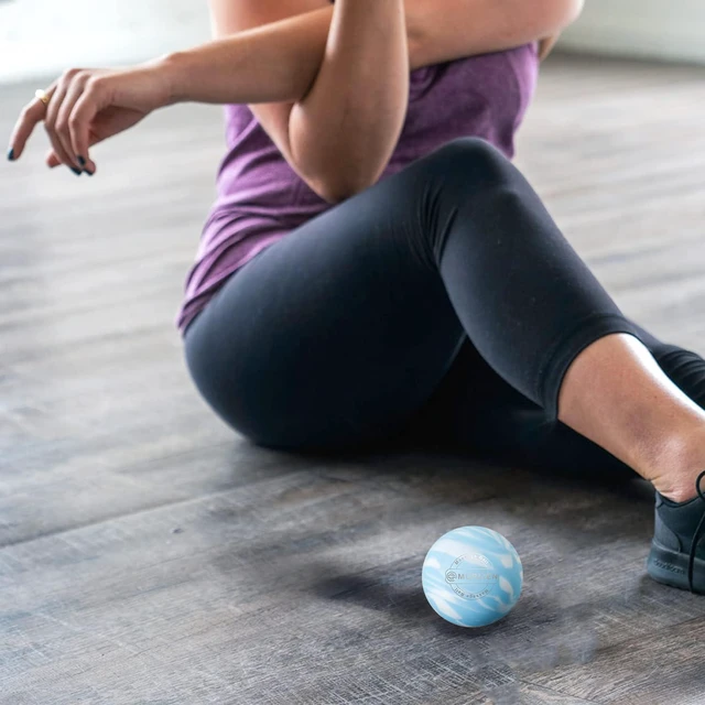 Alt view image 6 of 6 - Massage Ball, Lacrosse Ball for Trigger Point Therapy | Deep Tissue, Myofascial Release, Sore Muscle Relief Massager for Neck, Shoulder, Back, Foot or Muscle Tension - Blue