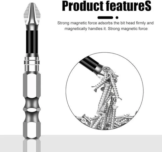 Alt view image 4 of 7 - High Magnetic Screwdriver Drill Bit Set, 2025 New Magnetic Screwdriver Bits, Universal Anti Slip Magnetic Electric Screwdriver Set Suitable for Home Decoration, Car Repair (10Pcs)