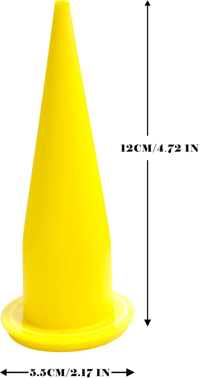 Alt view image 3 of 7 - Yellow Reusable Caulking Nozzle Applicator for Caulk Gun, Epoxy Extension Tool, 12 Pack