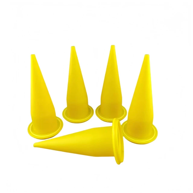 Alt view image 2 of 7 - Yellow Reusable Caulking Nozzle Applicator for Caulk Gun, Epoxy Extension Tool, 12 Pack