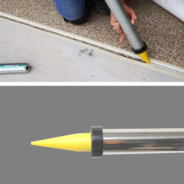 Alt view image 6 of 7 - Yellow Reusable Caulking Nozzle Applicator for Caulk Gun, Epoxy Extension Tool, 12 Pack