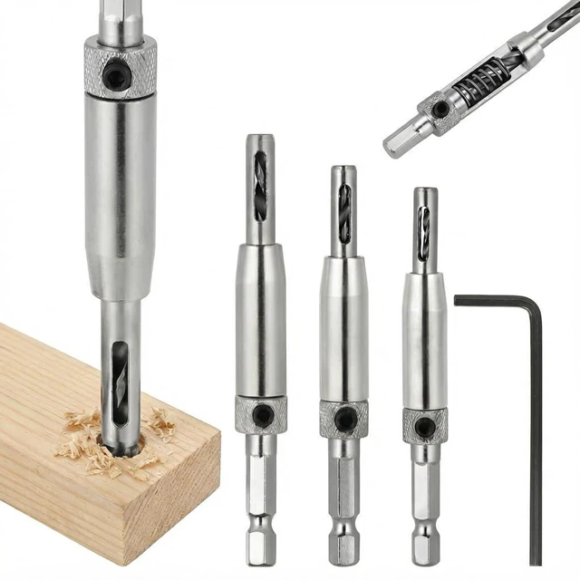 Main image of Centering Drill Bit Set 11/64",9/64",7/64", 5/64", for #10#8#6#4#2 Screws Size, Be Compatible with 1/4 in VIX Bit Bosch Snappy Quick-Change Hex Drill,Part #45300 Center Finding Drill Bit