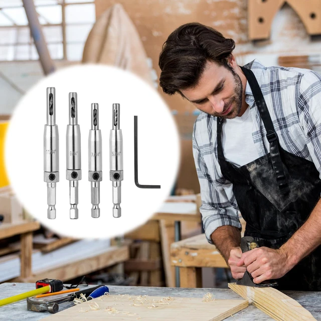 Alt view image 4 of 7 - Centering Drill Bit Set 11/64",9/64",7/64", 5/64", for #10#8#6#4#2 Screws Size, Be Compatible with 1/4 in VIX Bit Bosch Snappy Quick-Change Hex Drill,Part #45300 Center Finding Drill Bit
