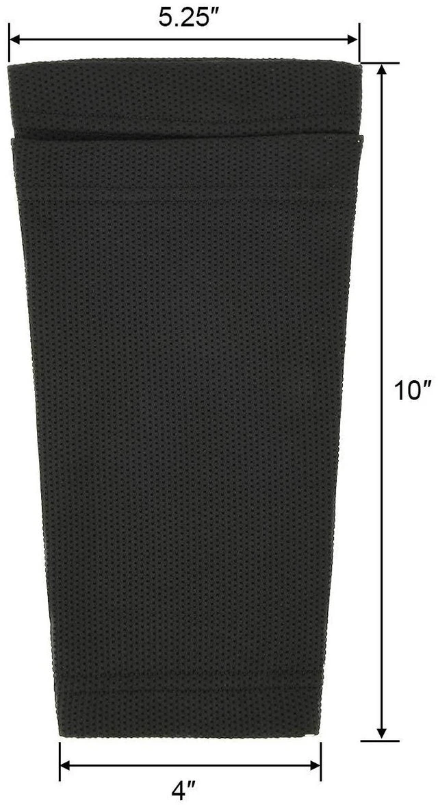 Alt view image 2 of 6 - Youth Teenager Shin Guard Sleeves, 1 Pair, Black Color, with Marble Pattern Drawstring Pouch Bag