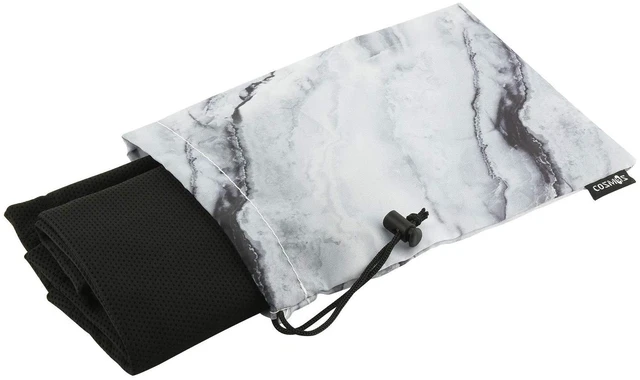 Alt view image 6 of 6 - Youth Teenager Shin Guard Sleeves, 1 Pair, Black Color, with Marble Pattern Drawstring Pouch Bag
