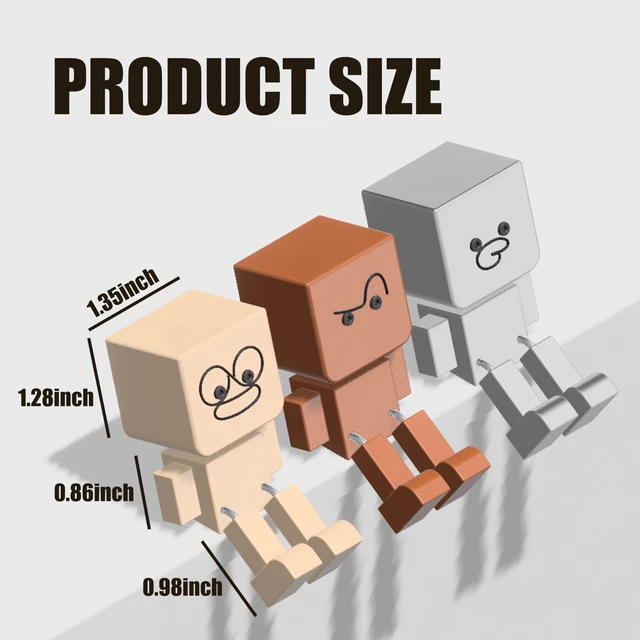 Alt view image 2 of 7 - 3-Pack Shaking Man Figurine with Magnetic Faces