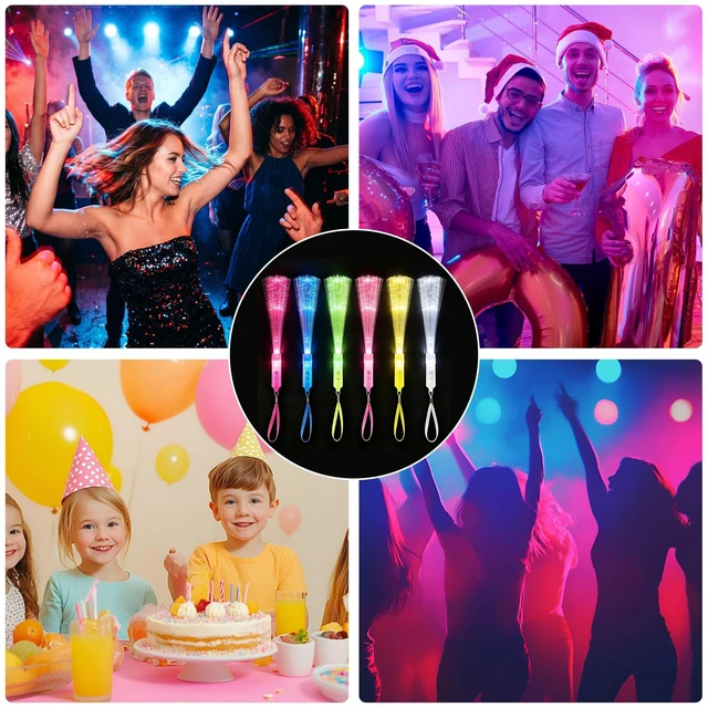 Alt view image 7 of 7 - 6pcs Fiber Optic Wands LED Light Up Glow Sticks Bulk Party Toy for Kids Toddlers