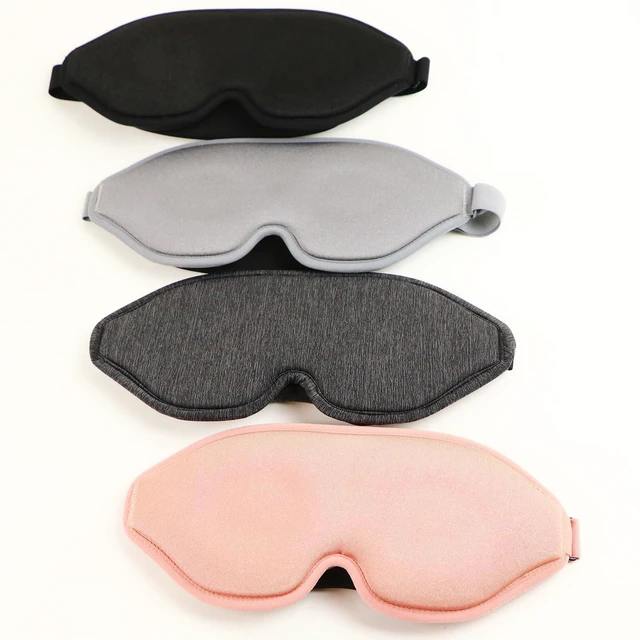 Alt view image 4 of 7 - 1 Pack Sleep Masks 3D Contoured Eye Mask for Sleeping | Upgraded Slanted Nose Wing Light-Blocking Fits Side Sleepers Sleep Mask Black 1 Pc