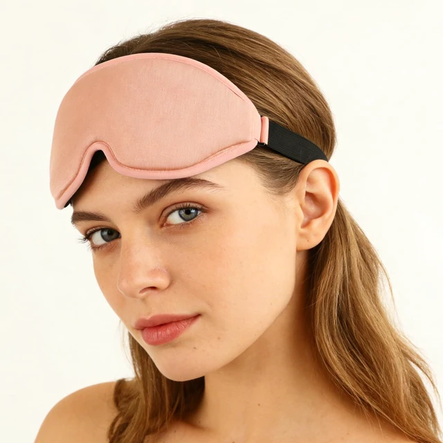 Alt view image 5 of 7 - 1 Pack Sleep Masks 3D Contoured Eye Mask for Sleeping | Upgraded Slanted Nose Wing Light-Blocking Fits Side Sleepers Sleep Mask Black 1 Pc