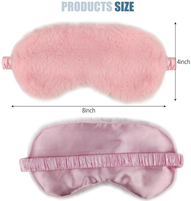 Alt view image 2 of 7 - 1 Pcs Colors Eye Mask for Sleeping, Sleepover Stuff, Soft, Elastic Band Plush Sleeping Eye Mask, for Everyone Travel Nap Sleeping (White)