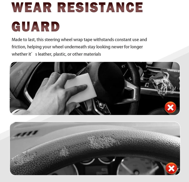 Alt view image 6 of 7 - 2PCS Steering Wheel Wrap Sweat-Absorbing Anti-Slip,14.76Ft Self-Adhesive Steering Wheel Tape for Improved Grip and Driving Comfort,Universal Car Wheels Cover Car Accessories