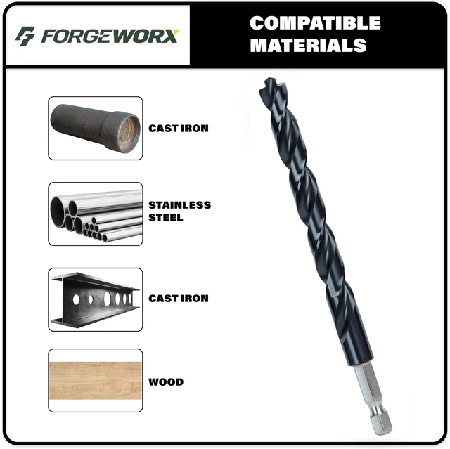 Alt view image 2 of 5 - 3/32 Inch Cobalt Drill Bits 2pcs Heavy-Duty Metal Drill Bit Set for Steel, Cast Iron, TiAlN Coating, 1/4" Hex Shank (3/32" x 4")
