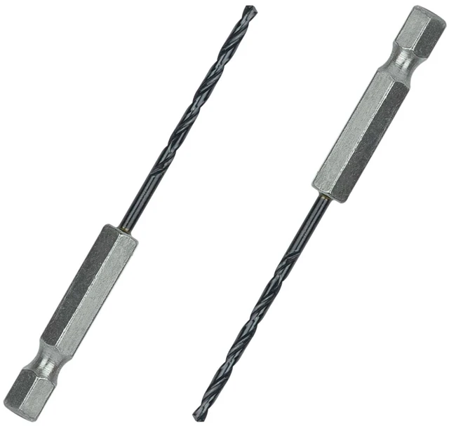 Alt view image 3 of 5 - 3/32 Inch Cobalt Drill Bits 2pcs Heavy-Duty Metal Drill Bit Set for Steel, Cast Iron, TiAlN Coating, 1/4" Hex Shank (3/32" x 4")