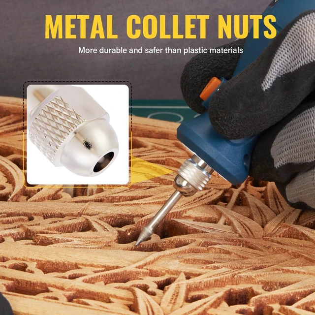 Alt view image 5 of 6 - 15PCS Drill Chuck Collet Set (0.02in - 0.13in) for Dremel | Keyless Quick Replacement Kit, Compatible with Dremel Accessories, Includes 4486 Rotary Tool & 4485 Brass Collet & Metal Nut