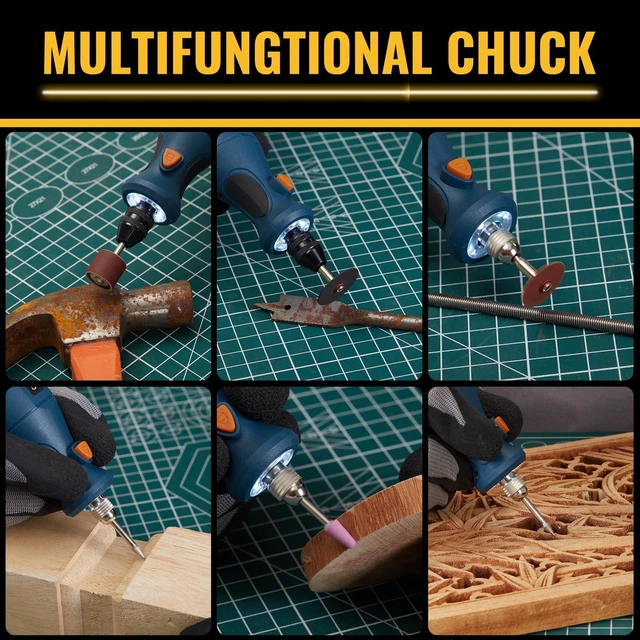 Alt view image 6 of 6 - 15PCS Drill Chuck Collet Set (0.02in - 0.13in) for Dremel | Keyless Quick Replacement Kit, Compatible with Dremel Accessories, Includes 4486 Rotary Tool & 4485 Brass Collet & Metal Nut