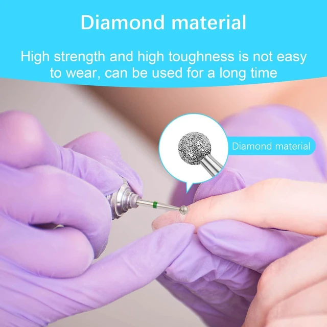 Alt view image 3 of 7 - Cuticle Drill Bit,Cuticle Drill Bits for nails 3pcs Diamond Nail Drill Bits for 3/32''Electric Nail File Machine Pedicure Tool
