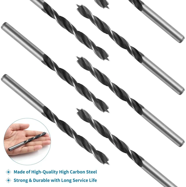 Alt view image 4 of 7 - 7mm Brad Point Drill Bits for Woodworking, 5pcs | High Carbon Steel, For Softwood Hardwood Plywood, For Acrylic Plastic, Metric Drill Bits