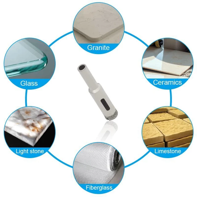 Alt view image 5 of 6 - 15/32" / 12mm Diamond Drill Bit, Diamond Hole Saw, Glass Drill Bit, Tile Hole Saw Suitable for Ceramic Glass Tile Porcelain Marble (Pack of 2)