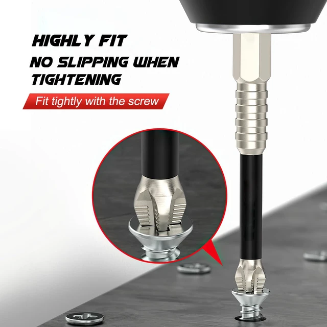 Alt view image 3 of 7 - 6pcs High-Magnetic Screwdriver Drill Bit Set, Anti-Slip Magnetic Electric Screwdriver Set, Universal Strong Magnetic Durability Screwdriver Drill Bit Set, 25 50 65 70 90 150mm