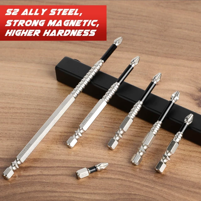Alt view image 6 of 7 - 6pcs High-Magnetic Screwdriver Drill Bit Set, Anti-Slip Magnetic Electric Screwdriver Set, Universal Strong Magnetic Durability Screwdriver Drill Bit Set, 25 50 65 70 90 150mm
