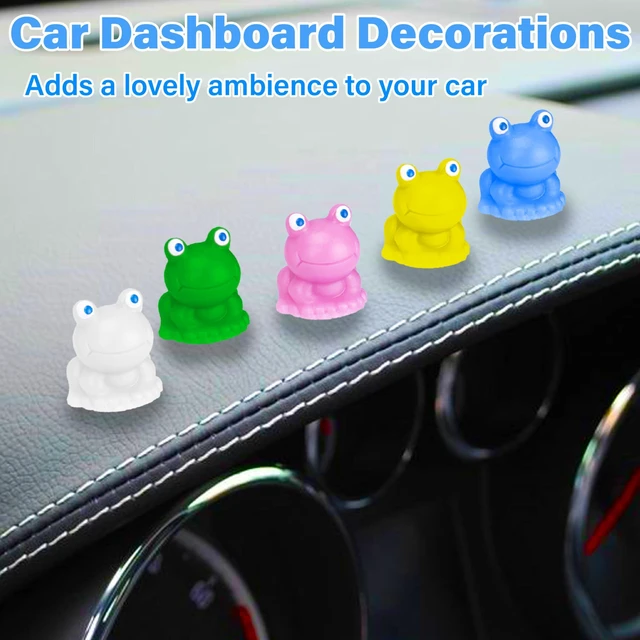 Alt view image 6 of 7 - 14 PCS Mini Frog Car Dashboard Decorations, Funny Frog Car Accessories | Adorable Mini Frogs Figurines, Cute Cars Decor with Adhesive Sticker, Rearview Mirror Ornaments