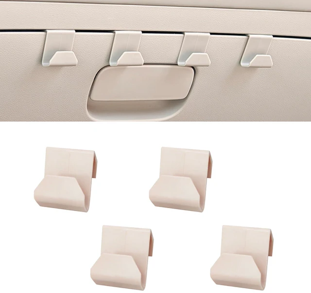 Main image of 4 PCS Car Co-Pilot Glovebox Hooks, Hanger Storage Organizer for Cars, Co-Pilot Glove Box Purse Hook, Universal for Most Cars (White)