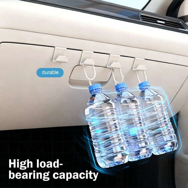 Alt view image 6 of 7 - 4 PCS Car Co-Pilot Glovebox Hooks, Hanger Storage Organizer for Cars, Co-Pilot Glove Box Purse Hook, Universal for Most Cars (White)