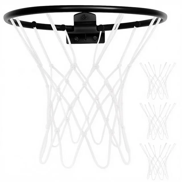 Main image of 3 Pcs Mini Basketball Net Replacement, 8 Loop Small Indoor Outdoor Net for 8"-10.25" Hoops, PP Basketball Hoop Net Rim Nets, Rainproof Nets Suitable for Doors and Walls(White)
