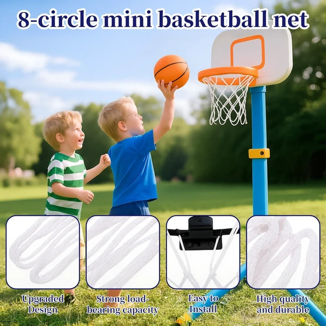 Alt view image 5 of 6 - 3 Pcs Mini Basketball Net Replacement, 8 Loop Small Indoor Outdoor Net for 8"-10.25" Hoops, PP Basketball Hoop Net Rim Nets, Rainproof Nets Suitable for Doors and Walls(White)
