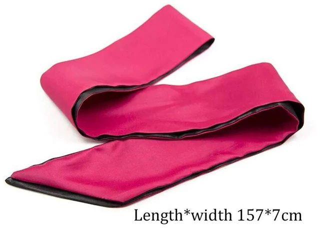 Alt view image 3 of 5 - 2 Pack Satin Sleep Masks, Adjustable Eye Cover Blindfold, Black Red | Soft Smooth Satin, Lightweight Comfort, Blocks Light, One Size Fits Most, For Sleep, Travel, Nap, Meditation