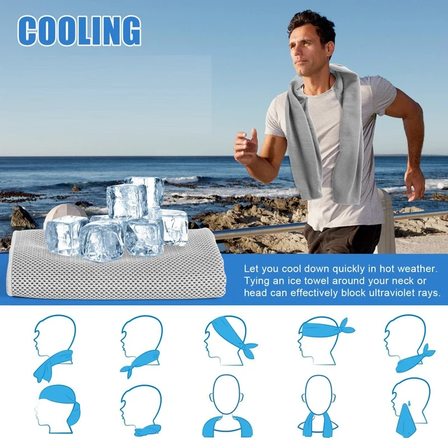Alt view image 3 of 7 - 4 Pack Cooling Towel for Neck and Face,Ice Towel for Hiking Camping Riding Tennis Yoga Fitness Workout Gym Sweat Ice Towels (Multicolor-03)