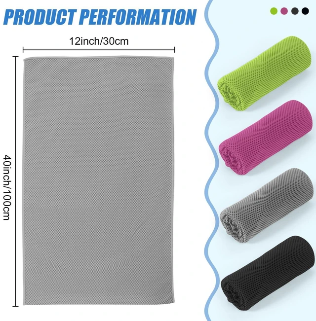 Alt view image 4 of 7 - 4 Pack Cooling Towel for Neck and Face,Ice Towel for Hiking Camping Riding Tennis Yoga Fitness Workout Gym Sweat Ice Towels (Multicolor-03)
