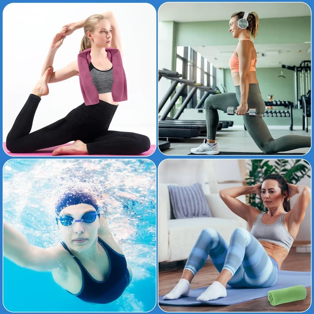 Alt view image 7 of 7 - 4 Pack Cooling Towel for Neck and Face,Ice Towel for Hiking Camping Riding Tennis Yoga Fitness Workout Gym Sweat Ice Towels (Multicolor-03)