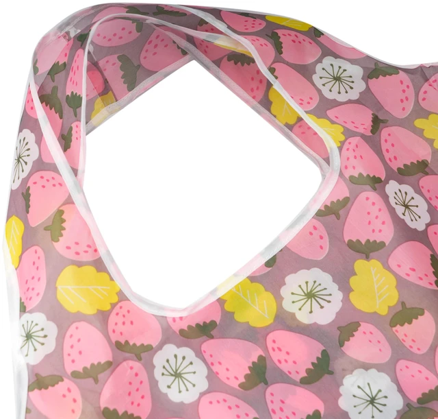 Alt view image 4 of 6 - Foldable Reusable Shopping Grocery Bags, Lightweight, Washable, Cute Packable Polyester Tote Bag (2, Strawberry)