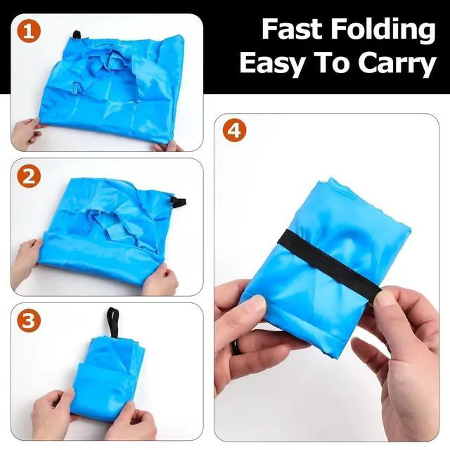 Alt view image 4 of 5 - 1|2|4 Pack Available1 Foldable Shopping Bag, Waterproof Reusable Grocery Bag Holder,Tote Bags Nylon Bags(1 Pack & Black)